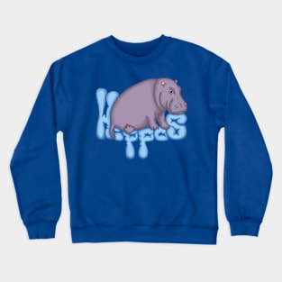 Squashy Hippo - Blue Crewneck Sweatshirt